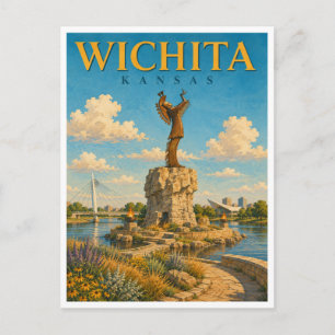 Wichita Kansas Keeper Statue GeoSaga Postcard