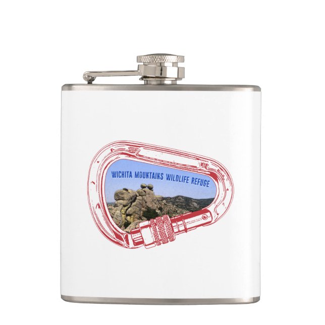 Wichita Mountains Climbing Carabiner Hip Flask (Front)