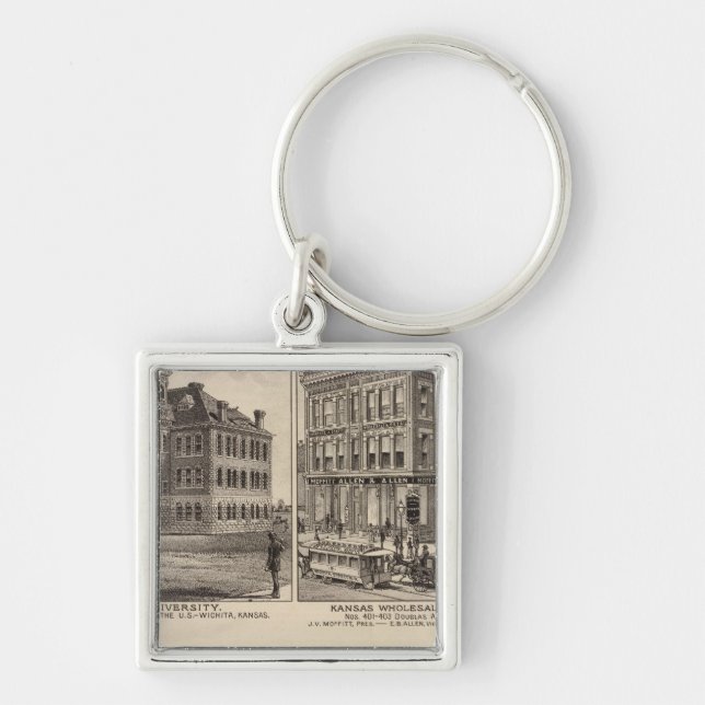 Wichita University, Kansas Key Ring (Front)