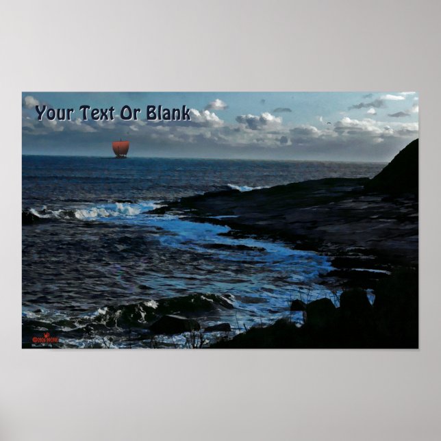 Wick Bay Viking Longship Poster (Front)