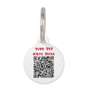 Wick QR Code Round Pet Name Tag