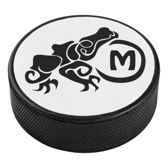 Wick Tribal Frog Monogram Hockey Puck (3/4)