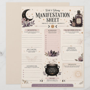  Wick & Whimsy Manifestation Sheet Custom Letterhead