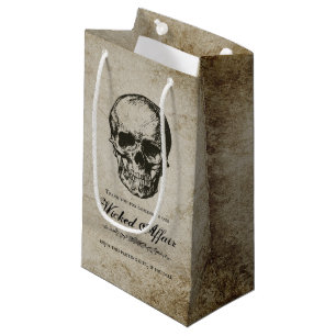 Wicked Affair Halloween Party Vintage Skull Small Gift Bag