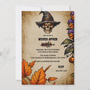 Wicked Affair Spooky Halloween Night Party Invitation