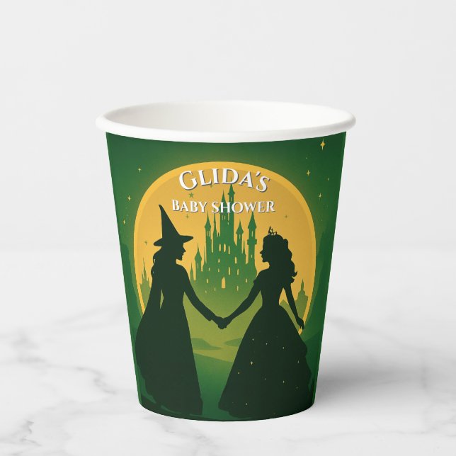Wicked Baby Shower Cups - Elphaba & Glinda Party (Front)