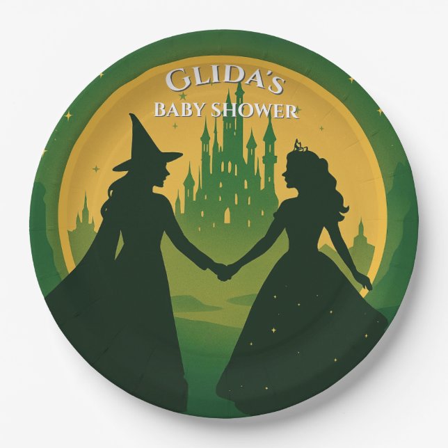 Wicked Baby Shower Plates | Glinda & Elphaba Party (Front)
