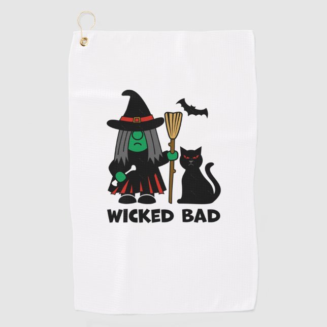Wicked Bad Gnome Witch   Golf Towel (Front)