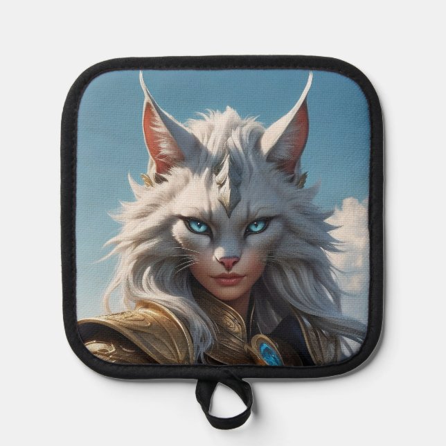 Wicked Blue Eyed Cat  Pot Holder (Front)