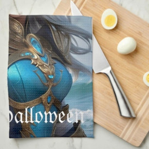 Wicked Blue Eyed Cat  Tea Towel