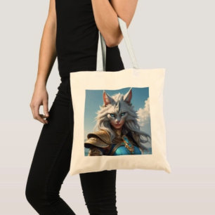 Wicked Blue Eyed Cat Tote Bag