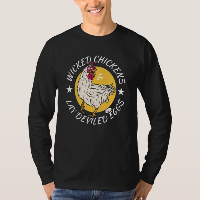 Wicked Chickens Lay Deviled Eggs Costume Halloween T-Shirt (Front)