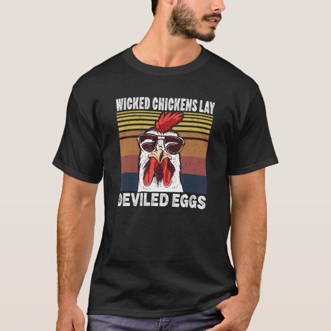 Wicked Chickens Lay Deviled Eggs Costume Halloween T-Shirt (Front)