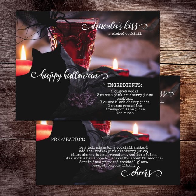 Wicked Cocktail Recipe Halloween Postcard (Creator Uploaded)