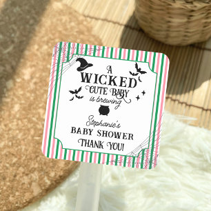 Wicked Cute Baby is Brewing Halloween Baby Shower Square Sticker