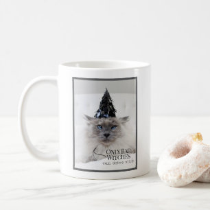 Wicked Cute Cat Only Back Witches Can Drive Stick Coffee Mug