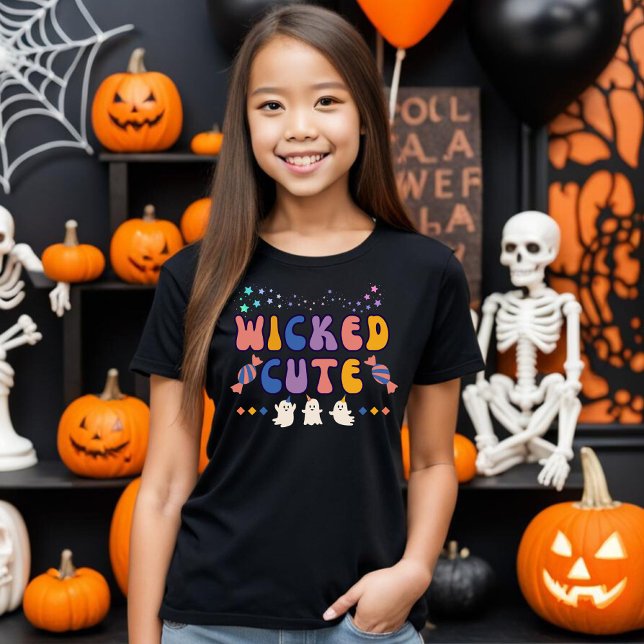 Wicked Cute Halloween Ghost Kids T-Shirt (Wicked Cute Ghost Halloween T-shirt for Kids)