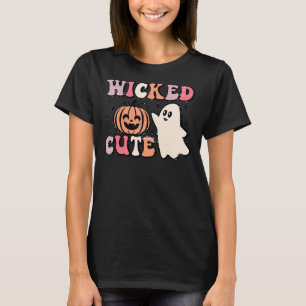 Wicked Cute Halloween Ghoul Spooky Vibes Retro Gho T-Shirt