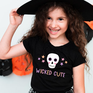 Wicked Cute Pastel Skull and Stars Halloween Toddler T-Shirt