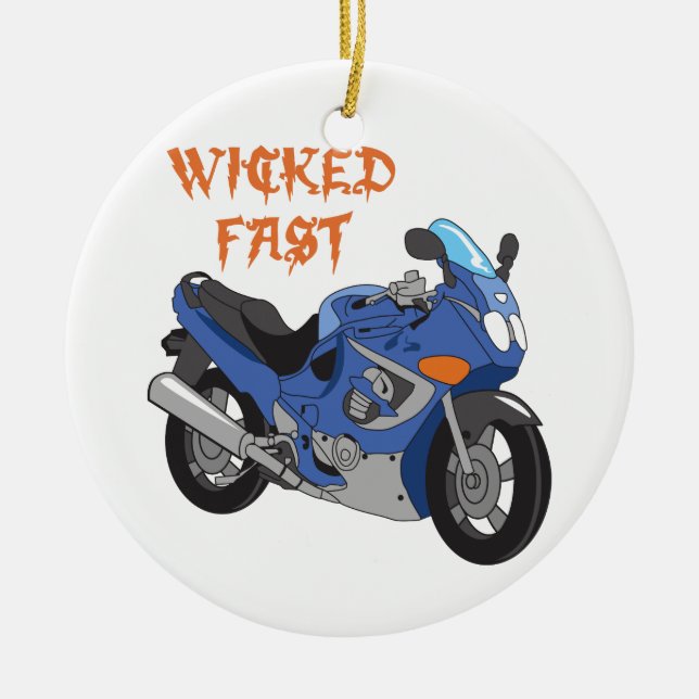 Wicked Fast Ceramic Tree Decoration (Front)