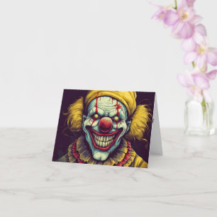 Wicked Freak Show Carnival Clown Happy Halloween Card