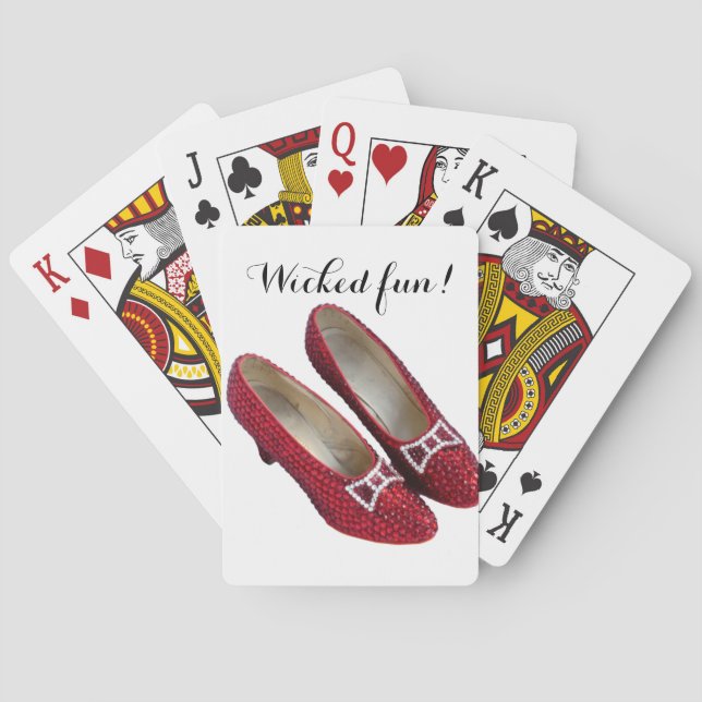 Wicked Fun Ruby Red Slippers Shoes playing cards! Playing Cards (Back)