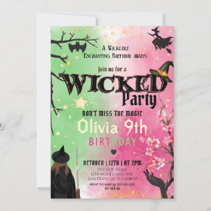 Wicked Girl Birthday Party Invitation