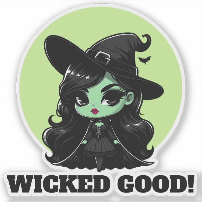 Wicked Good Little Green Witch Invitation (Front)