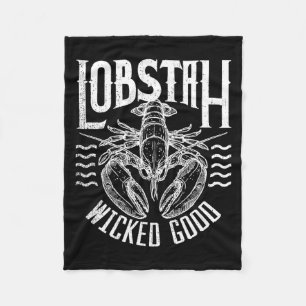Wicked Good Lobstah Funny Maine Boston Cape Cod Lo Fleece Blanket