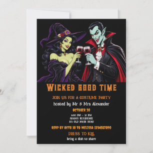 Wicked Good Time Adult Halloween Costume Party Invitation