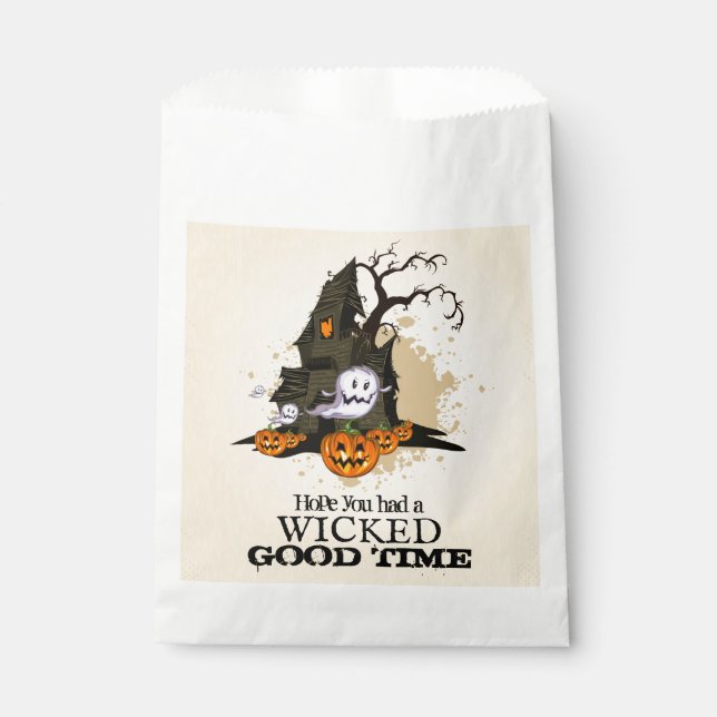 Wicked Good Time Halloween Haunted House Favour Bags (Front)