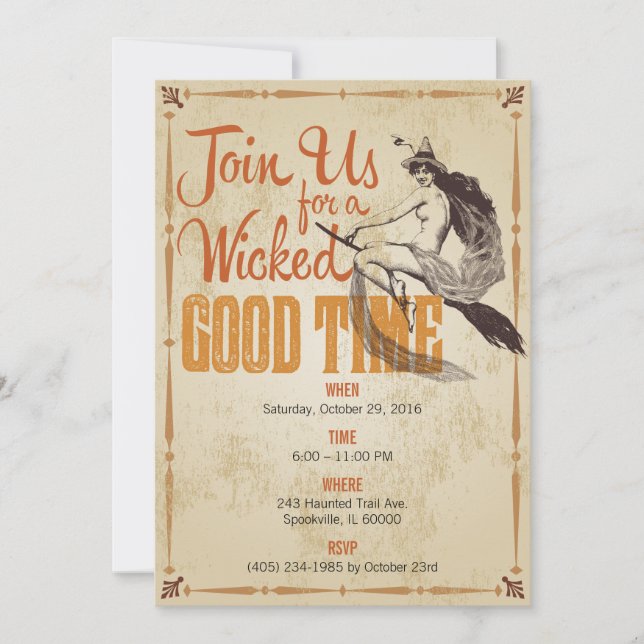 Wicked Good Time Halloween Invitation (Front)