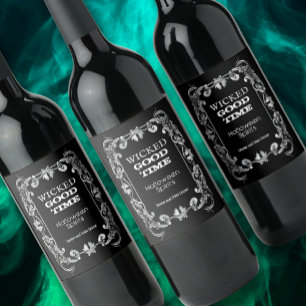 Wicked Good Time Halloween Spirits Wine Label