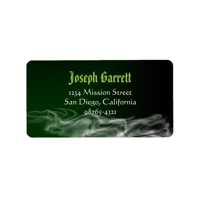 Wicked green smoke Halloween return address Label (Front)