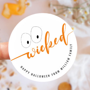 Wicked Halloween Favor Treat Bag Classic Round Sticker