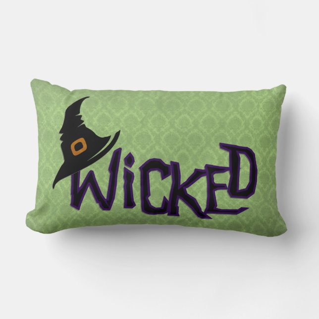 Wicked Halloween Lumbar Decorative Pillow  (Front)