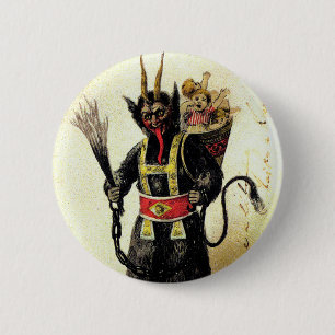 Wicked Krampus Scary Demon Holiday Christmas Xmas 6 Cm Round Badge
