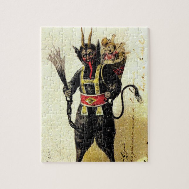 Wicked Krampus Scary Demon Holiday Christmas Xmas Jigsaw Puzzle (Vertical)
