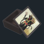 Wicked Krampus Scary Demon Holiday Christmas Xmas Keepsake Box<br><div class="desc">A very evil looking Krampus stands menacingly with his tongue sticking out in his traditional fashion. Naughty children are crying in the basket strapped to his back. This vintage artwork offers a unique way to show of your holiday spirit.</div>