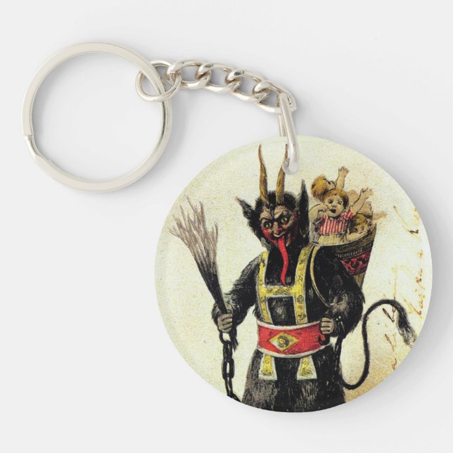 Wicked Krampus Scary Demon Holiday Christmas Xmas Key Ring (Front)