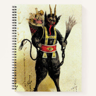Wicked Krampus Scary Demon Holiday Christmas Xmas Notebook
