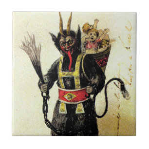Wicked Krampus Scary Demon Holiday Christmas Xmas Tile