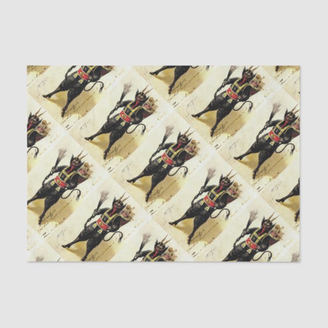 Wicked Krampus Scary Demon Holiday Christmas Xmas Tissue Paper (Front)