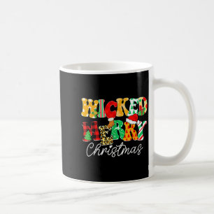 Wicked Merry Christmas Pattern Mix Humor Coffee Mug