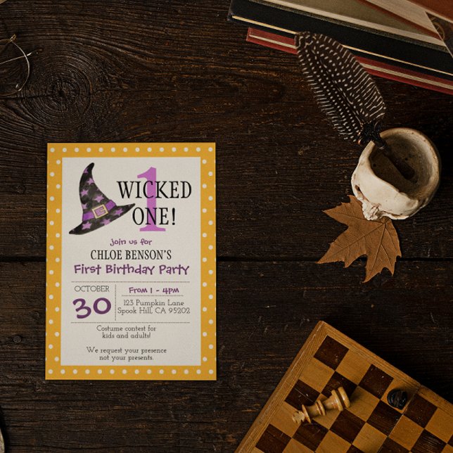 Wicked One Halloween First Birthday Invitation (Creator Uploaded)