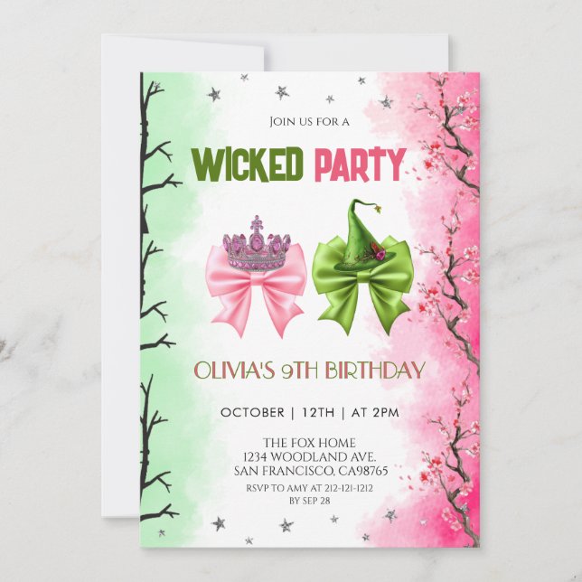 wicked party Birthday Invitation (Front)