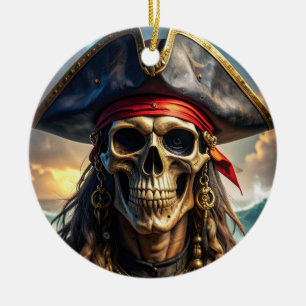 Wicked Pirate Skull Ornament