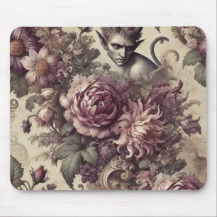 Wicked Plum Petals – Gothic Floral Design Mouse Pad