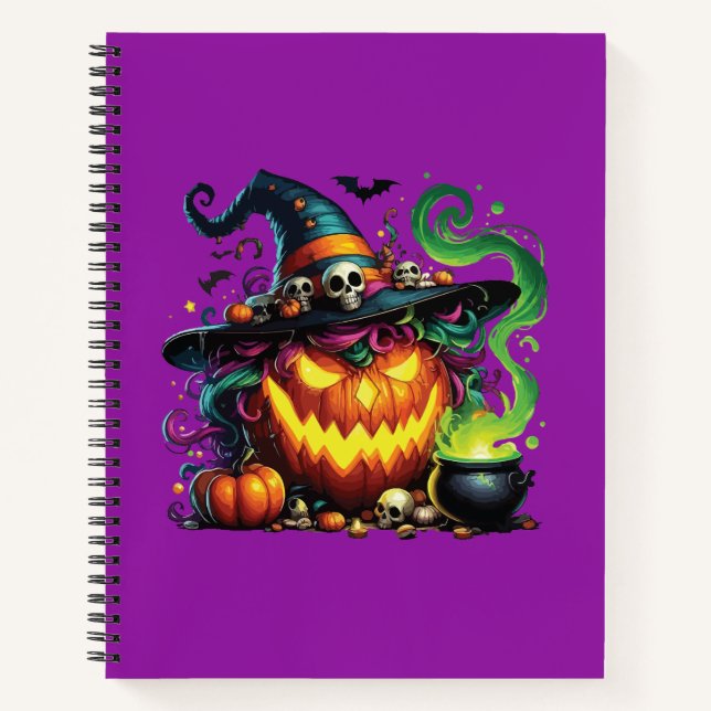 Wicked Pumpkin Witch Cauldron Notebook (Front)