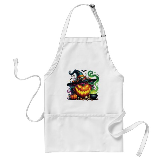 Wicked Pumpkin Witch Cauldron Standard Apron (Front)